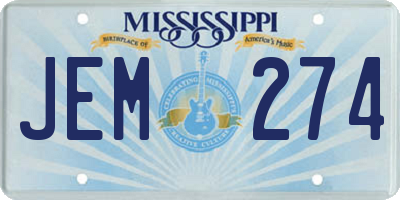 MS license plate JEM274