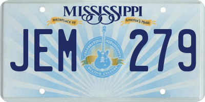 MS license plate JEM279