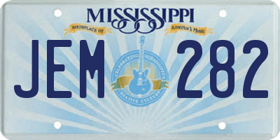 MS license plate JEM282
