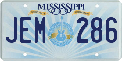 MS license plate JEM286