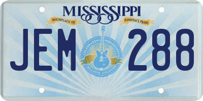 MS license plate JEM288