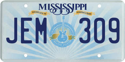 MS license plate JEM309