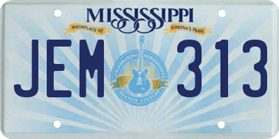 MS license plate JEM313