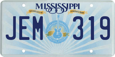 MS license plate JEM319