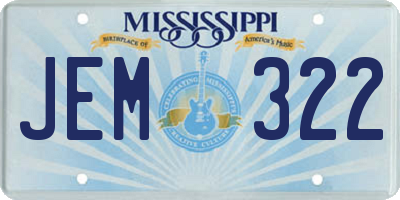 MS license plate JEM322