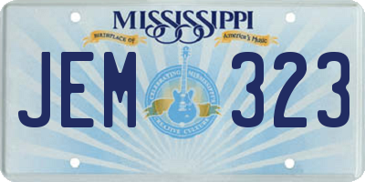 MS license plate JEM323