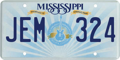 MS license plate JEM324