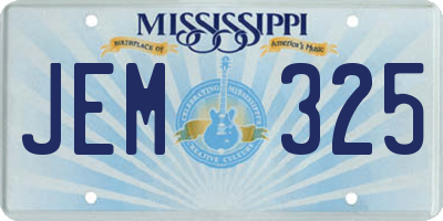MS license plate JEM325