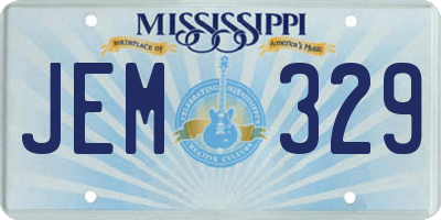 MS license plate JEM329