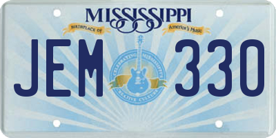 MS license plate JEM330