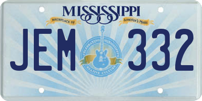 MS license plate JEM332