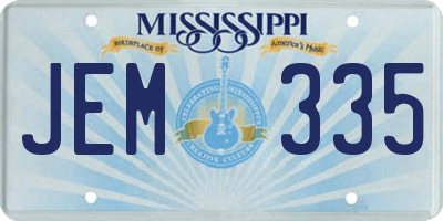 MS license plate JEM335