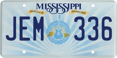 MS license plate JEM336