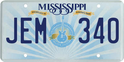 MS license plate JEM340