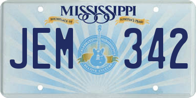 MS license plate JEM342