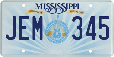 MS license plate JEM345