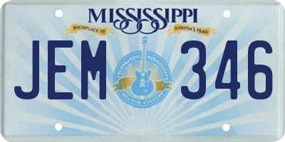 MS license plate JEM346