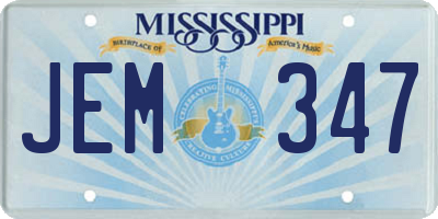 MS license plate JEM347
