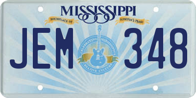 MS license plate JEM348