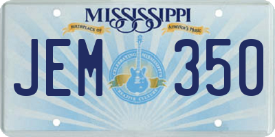 MS license plate JEM350