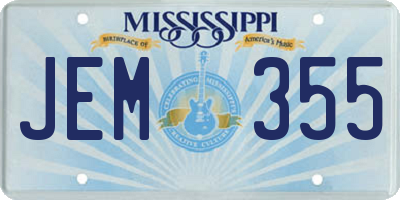 MS license plate JEM355