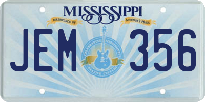 MS license plate JEM356
