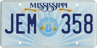 MS license plate JEM358