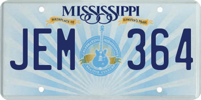 MS license plate JEM364