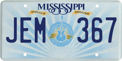 MS license plate JEM367