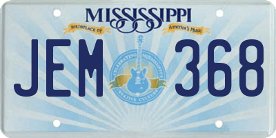 MS license plate JEM368