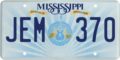MS license plate JEM370