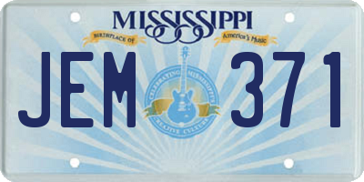 MS license plate JEM371