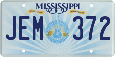 MS license plate JEM372