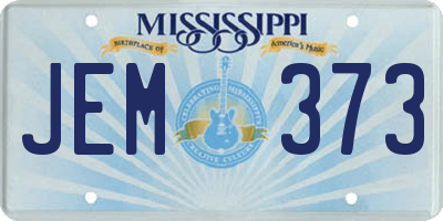 MS license plate JEM373