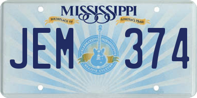 MS license plate JEM374