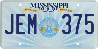 MS license plate JEM375