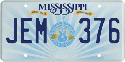 MS license plate JEM376
