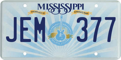 MS license plate JEM377