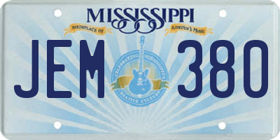 MS license plate JEM380