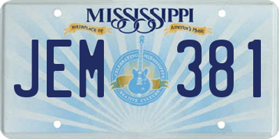 MS license plate JEM381