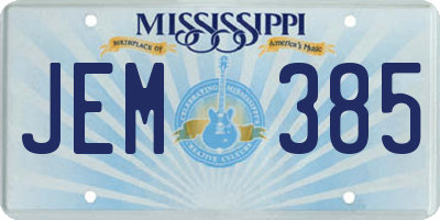 MS license plate JEM385