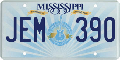 MS license plate JEM390