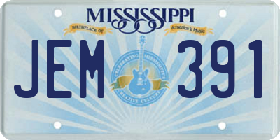 MS license plate JEM391