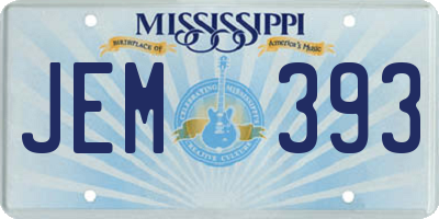 MS license plate JEM393