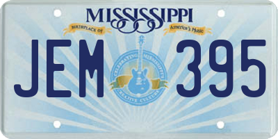 MS license plate JEM395