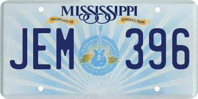 MS license plate JEM396