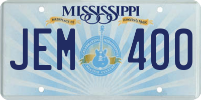 MS license plate JEM400