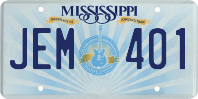 MS license plate JEM401