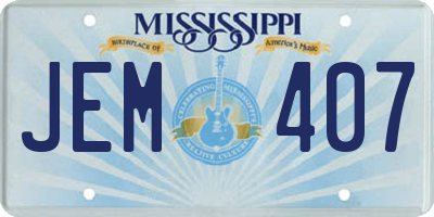 MS license plate JEM407