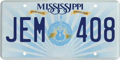 MS license plate JEM408